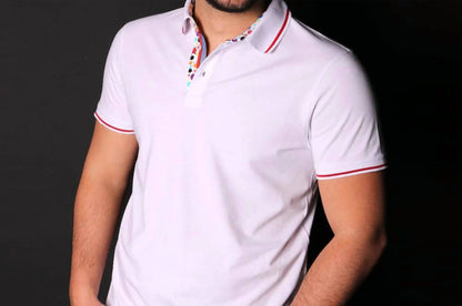 Men's Polo Shirt With Colorful Trim