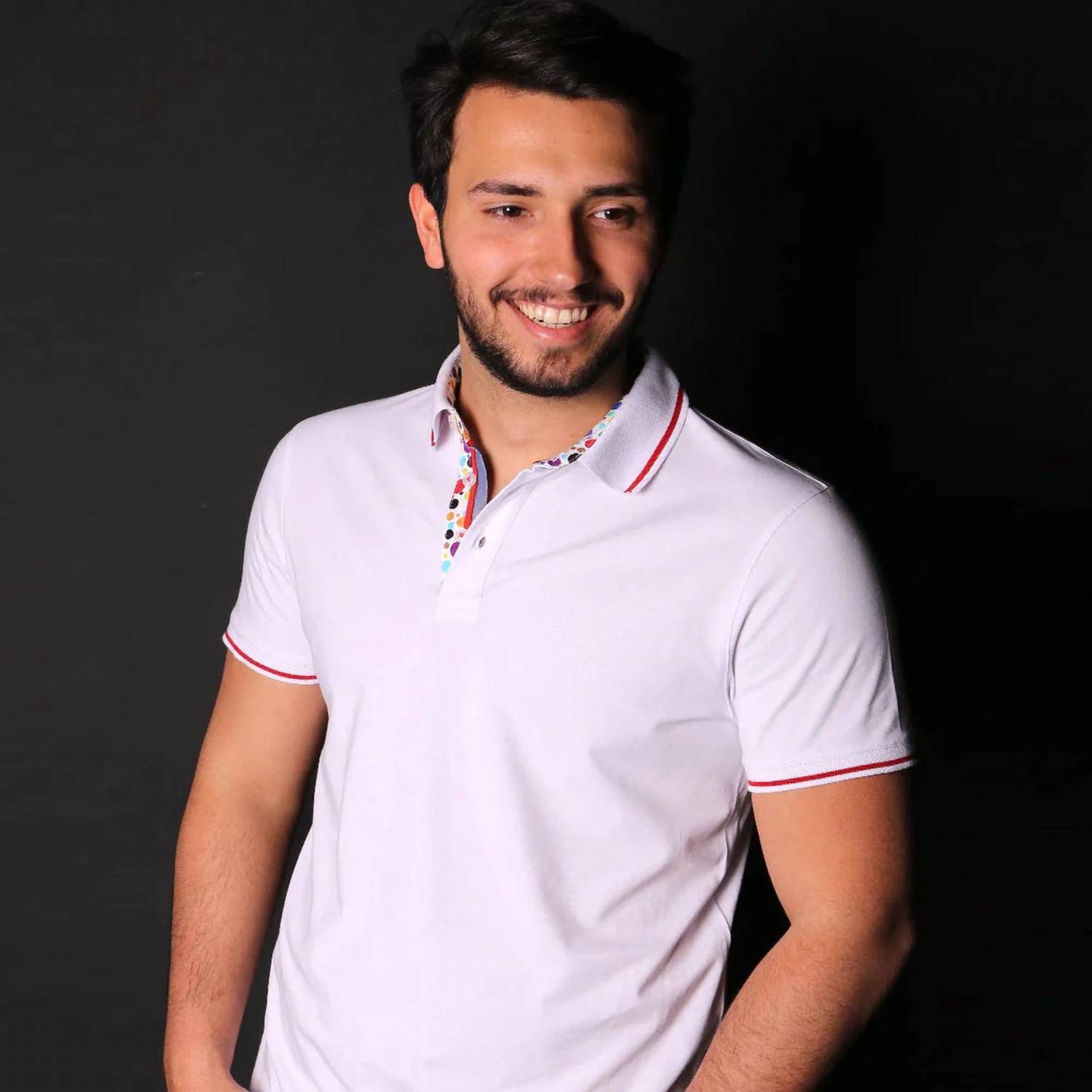 Men's Polo Shirt With Colorful Trim