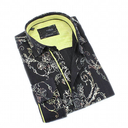 Rose Foil Print Button Down Shirt