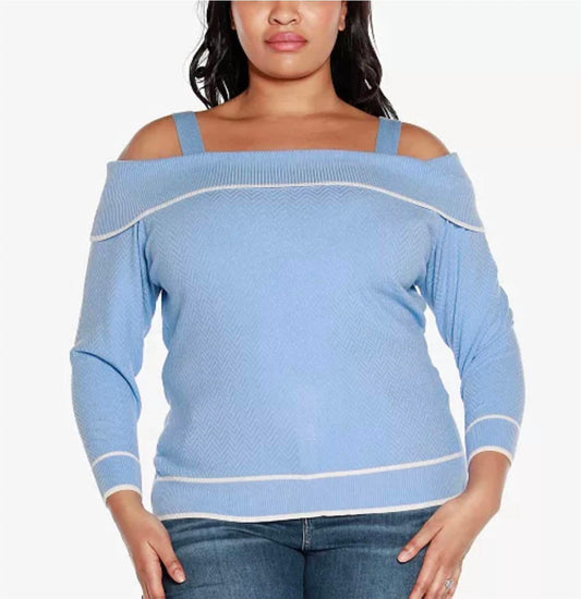 Off-the-shoulder Sweater - Plus
