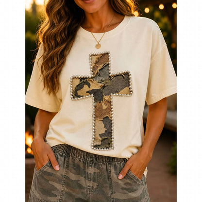 Camo Cross Graphic Short Sleeve Tee