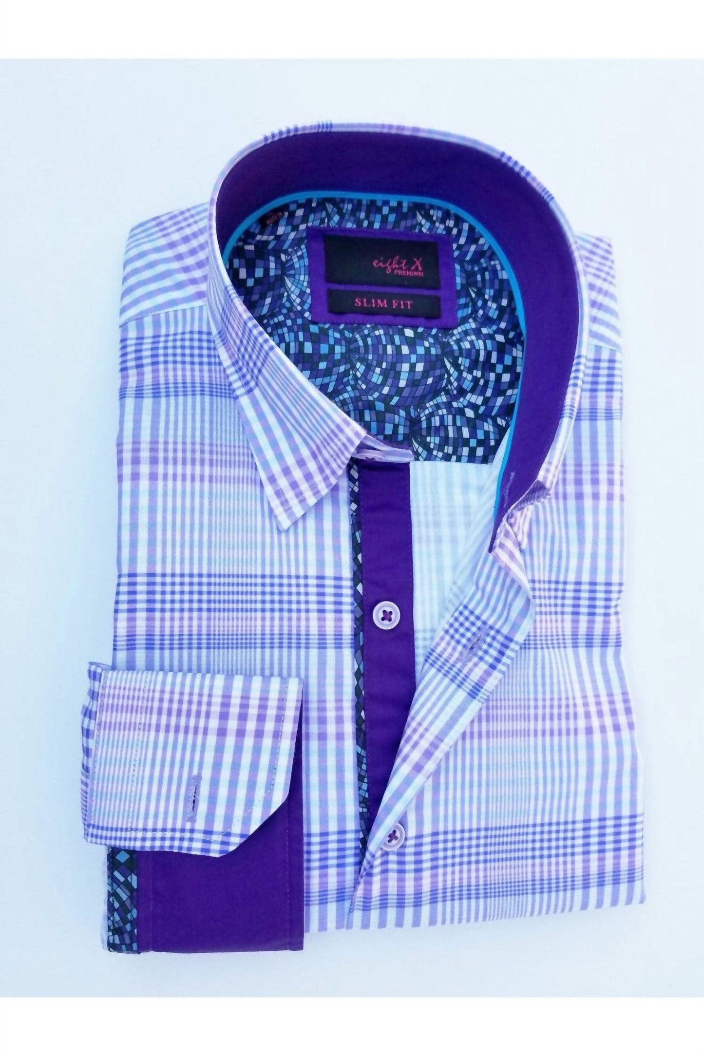 Men's Plaid Shirt With Solid Trim