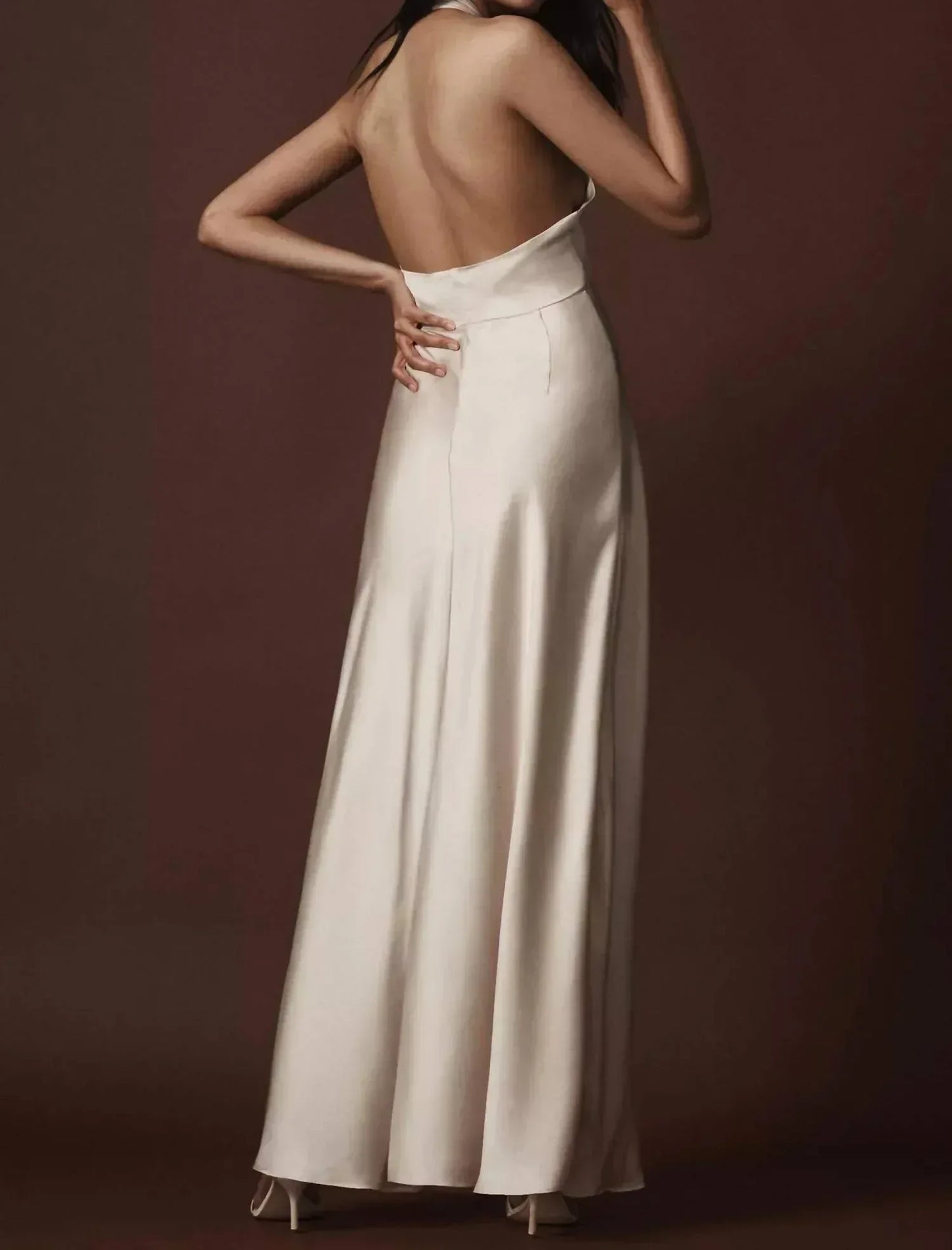 BHLDN - Selma Halter Neck Satin Maxi Dress - Rack Hunt