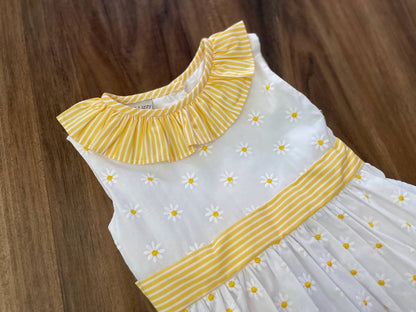Girl's Daisies Embroidered Dress