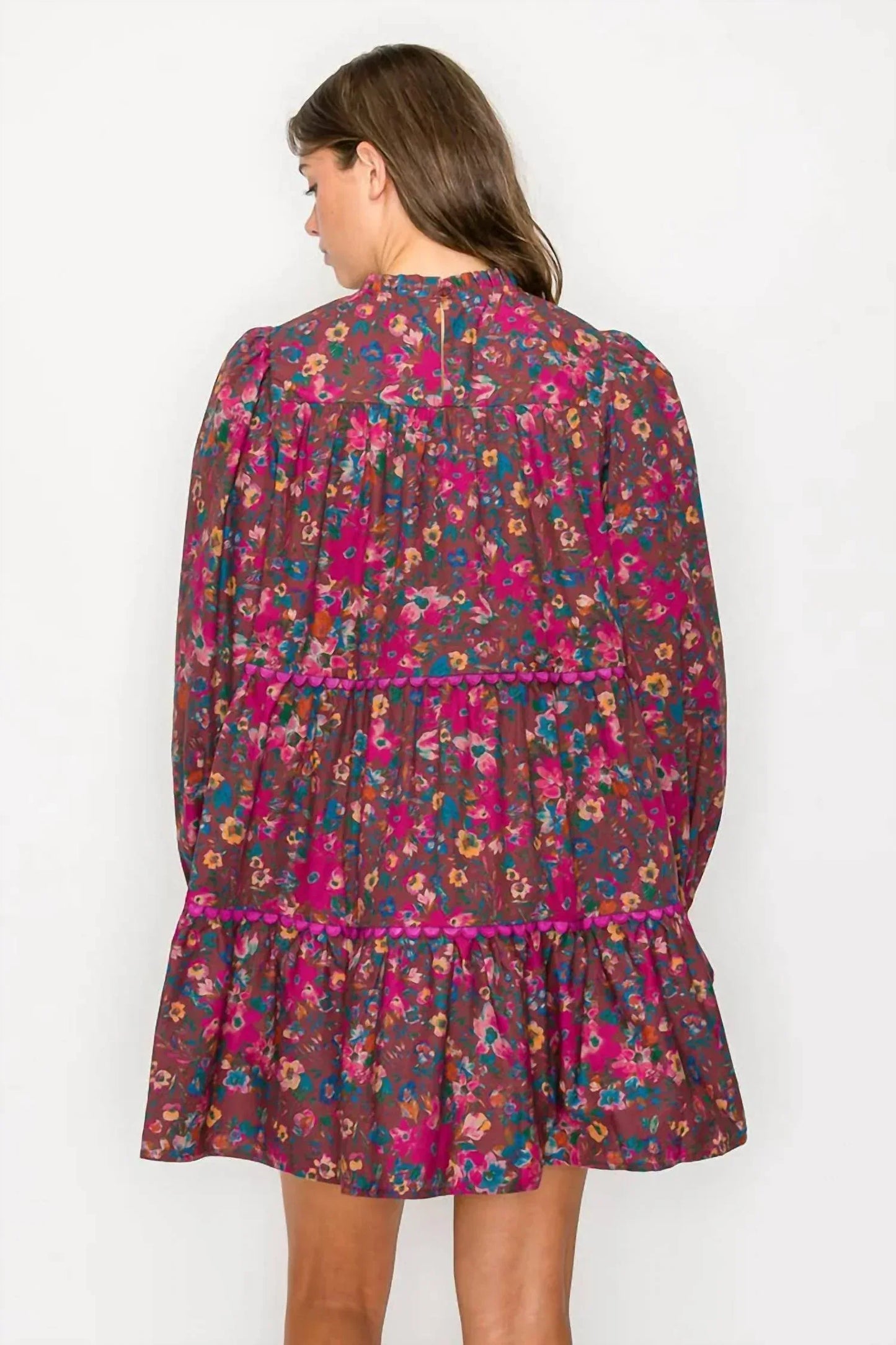 Love Wednesday - Wild Flower Print Cotton Mini Dress - Rack Hunt
