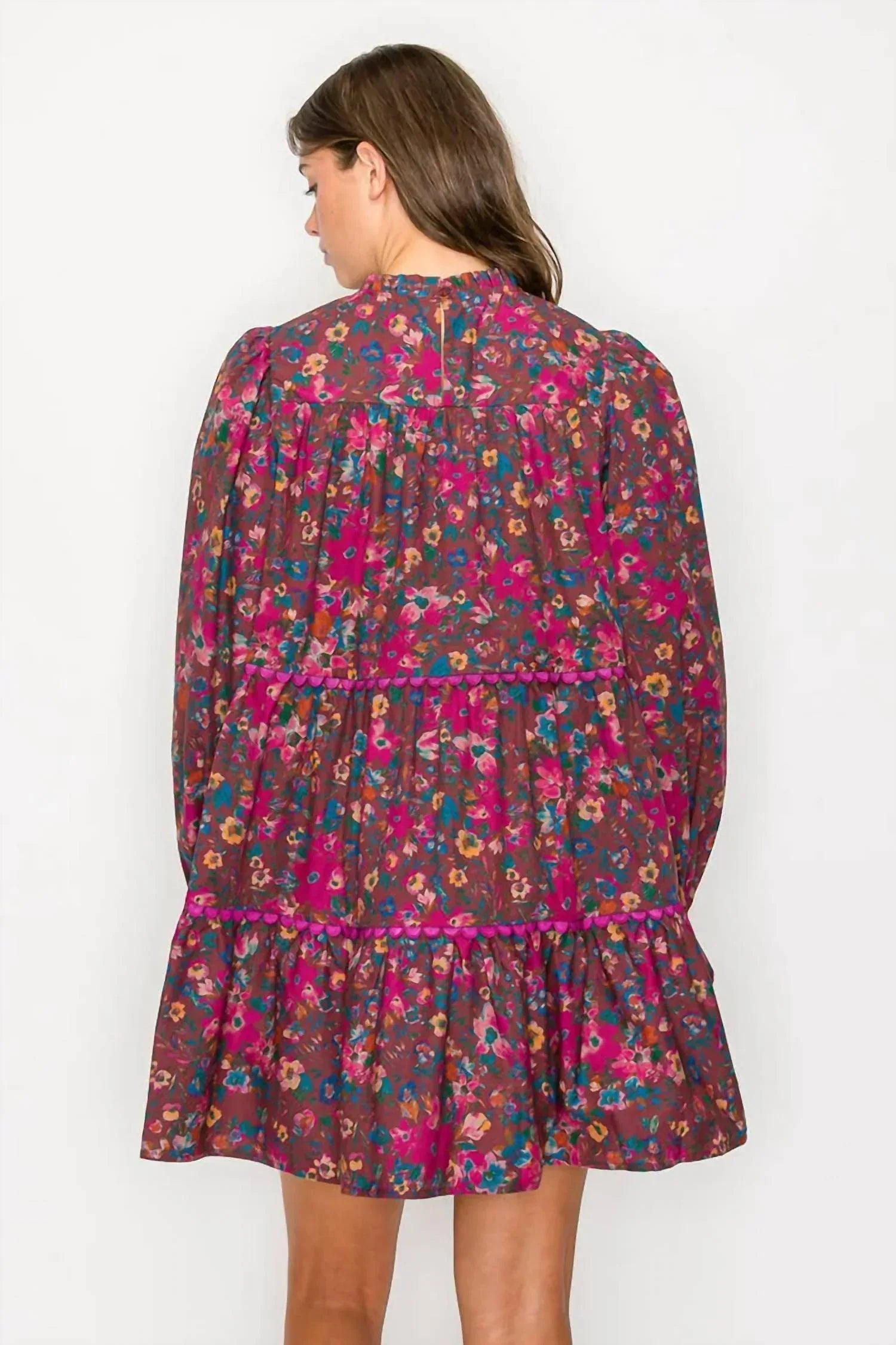 Love Wednesday - Wild Flower Print Cotton Mini Dress - Rack Hunt