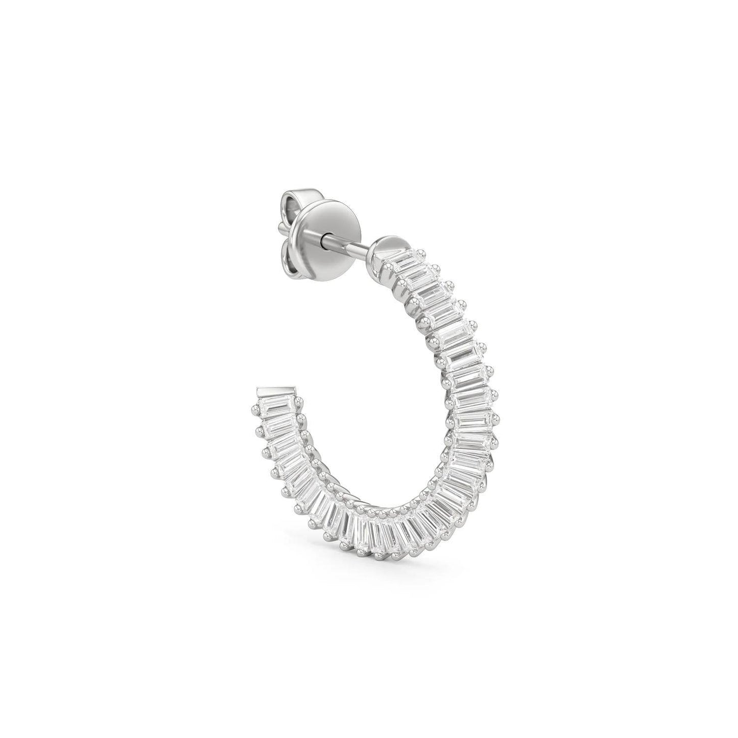 Allyanna Gifts - Women's Inside Out Baguette Cubic Zirconia Oval Open Hoop Earrings - Rack Hunt