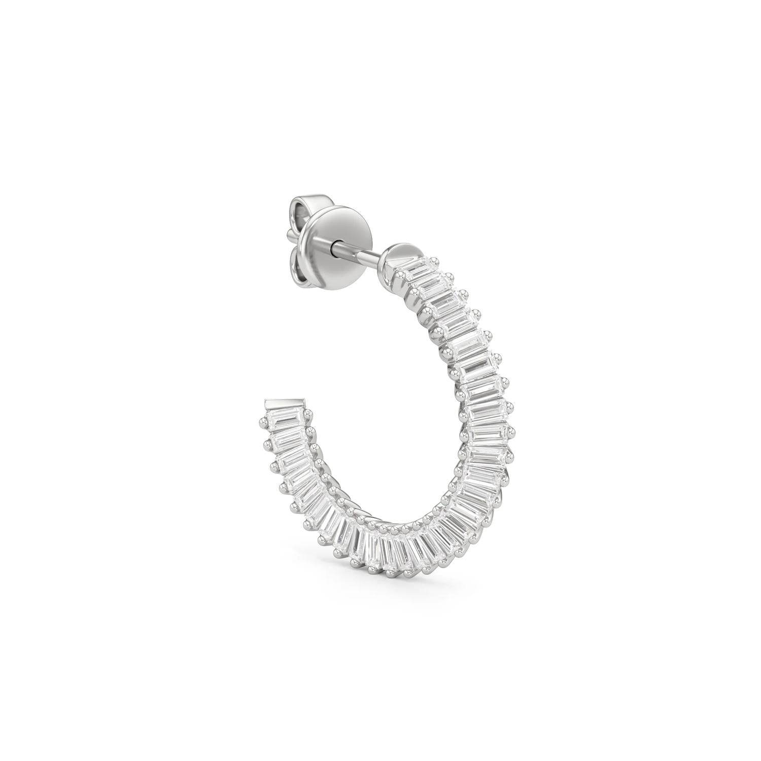 Allyanna Gifts - Women's Inside Out Baguette Cubic Zirconia Oval Open Hoop Earrings - Rack Hunt