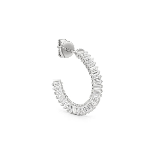 Allyanna Gifts - Women's Inside Out Baguette Cubic Zirconia Oval Open Hoop Earrings - Rack Hunt