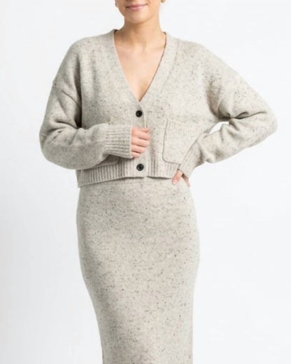 Comfy Cozy Relaxed Cardigan and Skirt Set