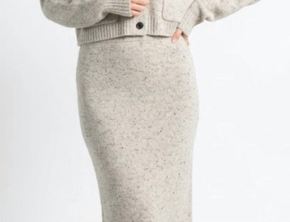Comfy Cozy Relaxed Cardigan and Skirt Set