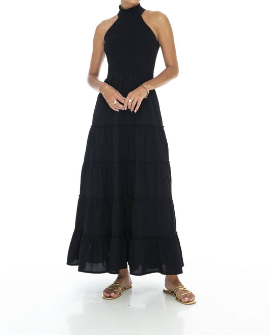 Brushed Cotton Maxi Halter Dress