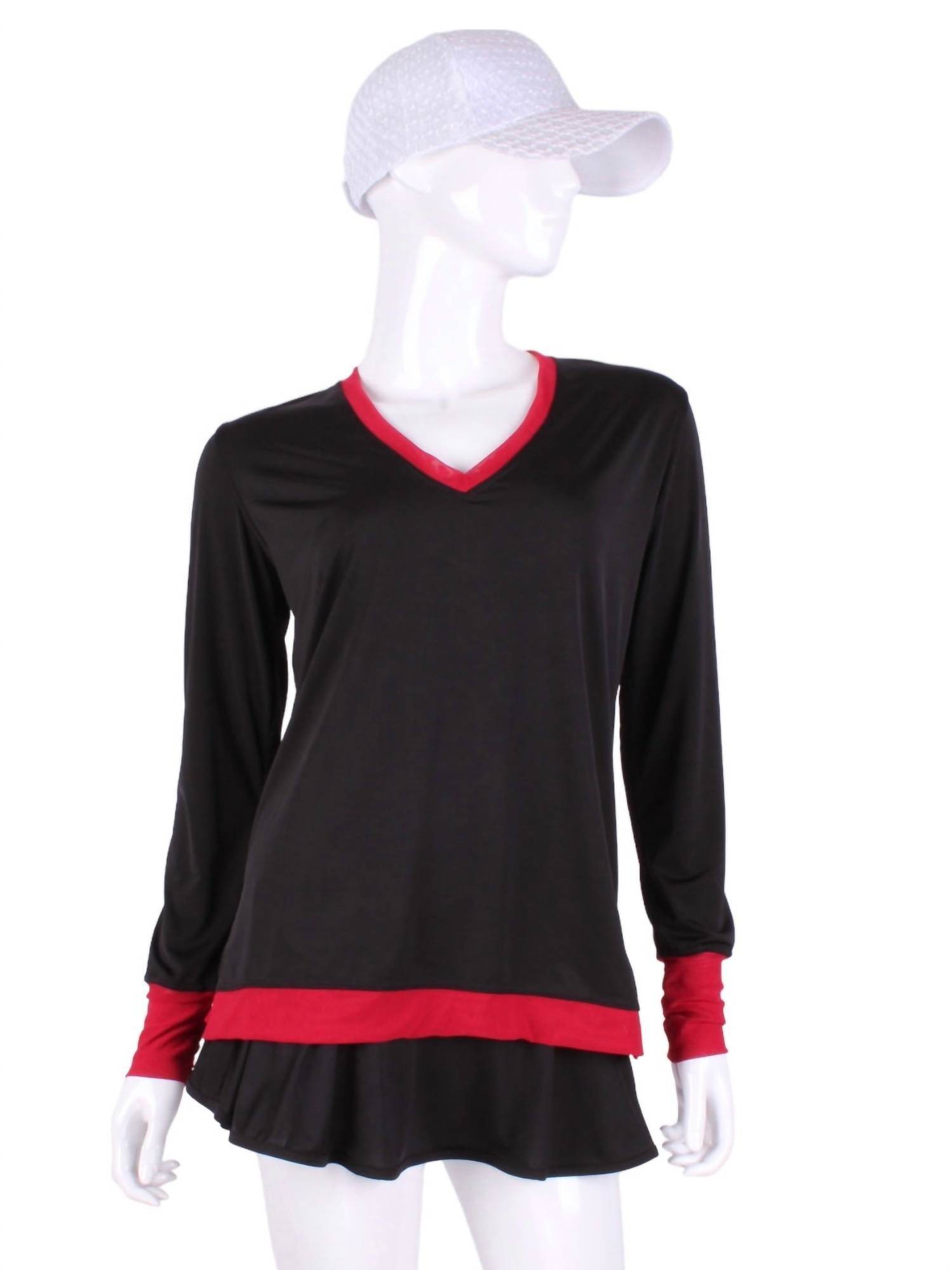 Love Love Tennis - Women's Long Sleeve Very Vee Tee - Rack Hunt