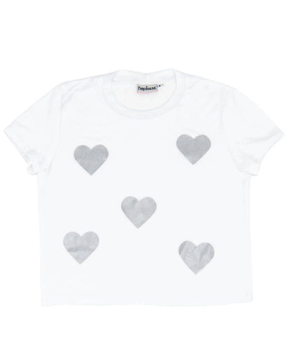 Girl's Silver Heart Toss Tee
