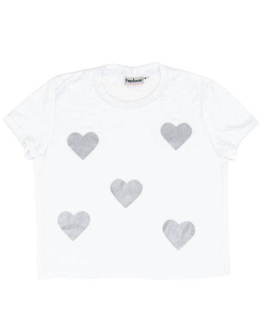 Girl's Silver Heart Toss Tee