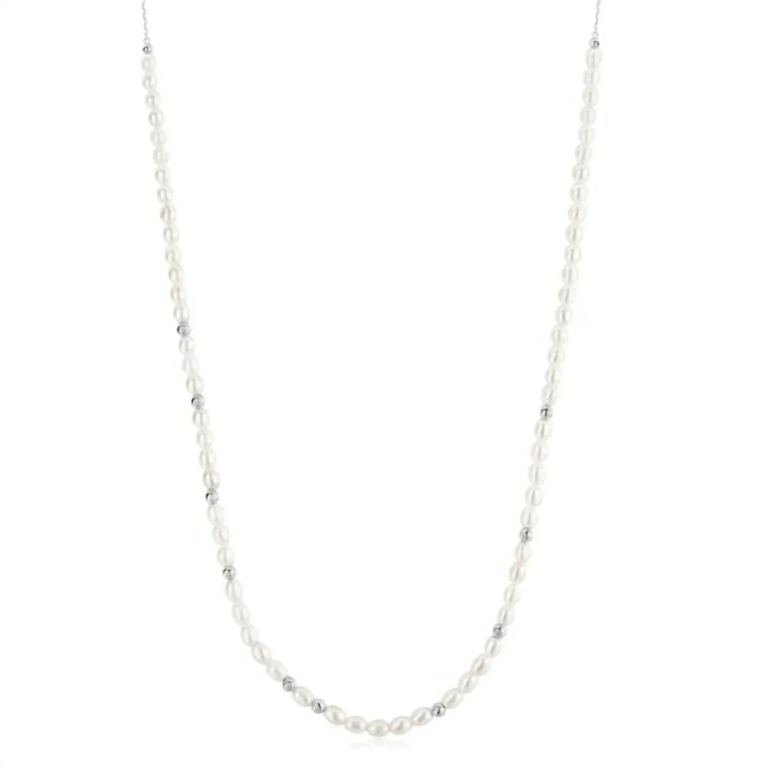 Ania Haie - Women's Freshwater Pearl & Cubic Zirconia Bezel Set Slider Necklace - Rack Hunt