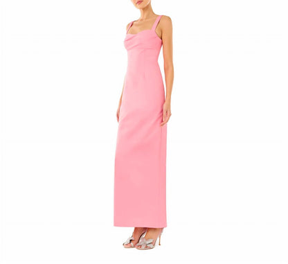 Marina Faille Column Maxi Dress