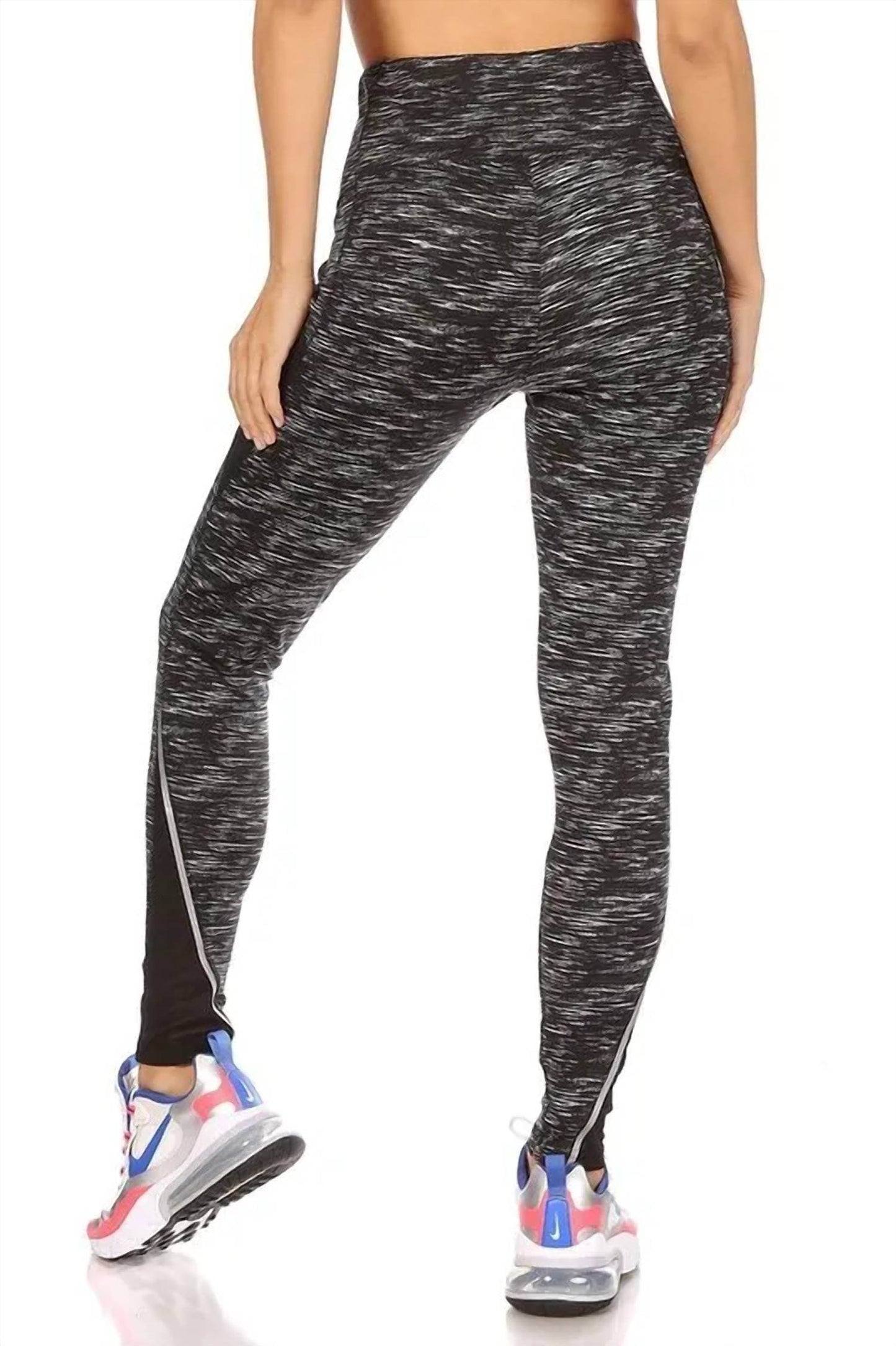 SHOSHO - Heathered Leggings with Sheer Reflective Sides - Rack Hunt -