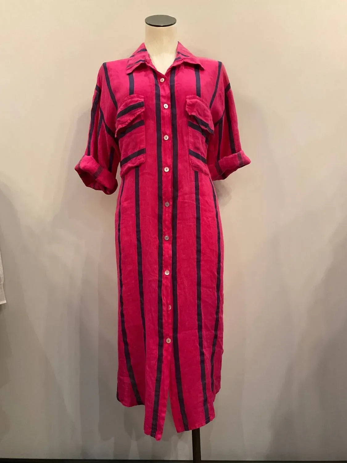 Liabella - Women's Striped Linen Dress - Rack Hunt