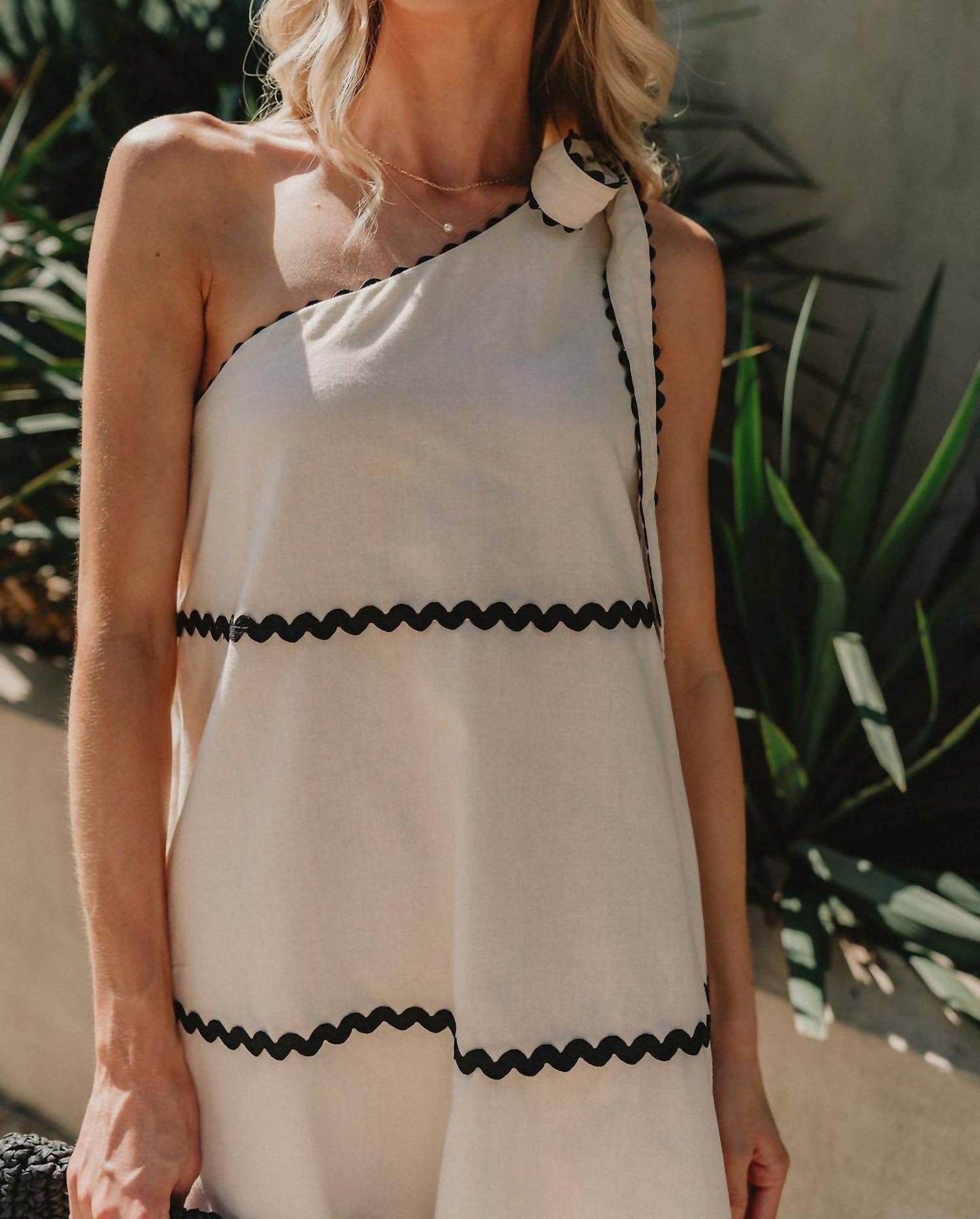 Anna Grace - Aria Wavy One-shoulder Mini Dress - Rack Hunt -