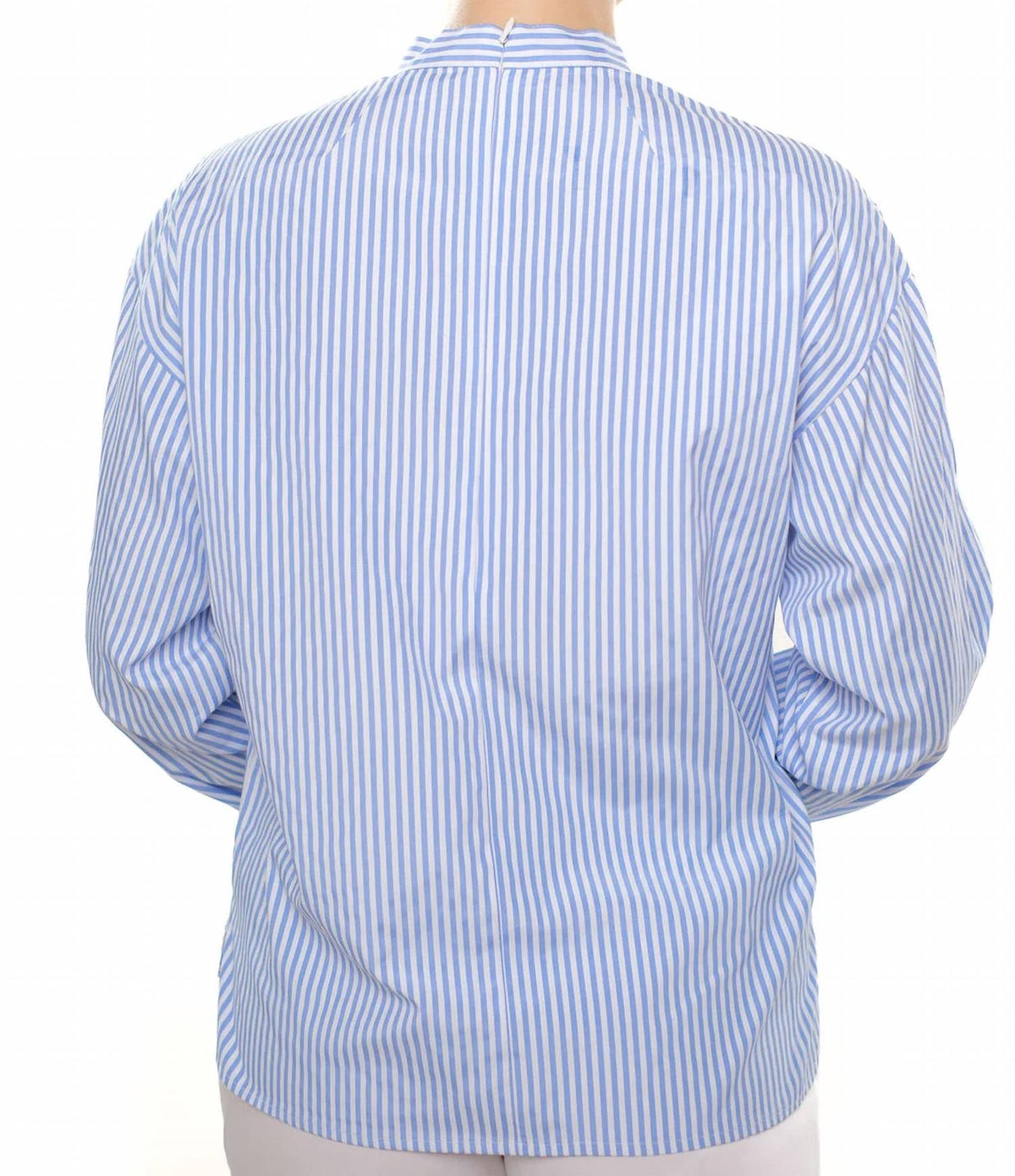 Funnel Neck Striped Blouse