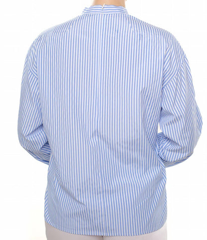 Funnel Neck Striped Blouse