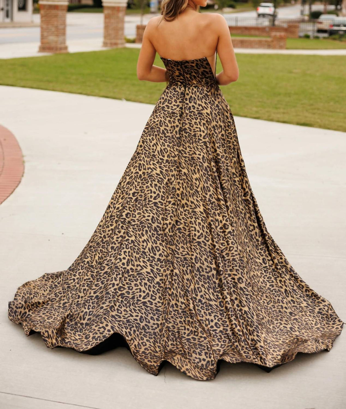 Cheetah Slit Gown