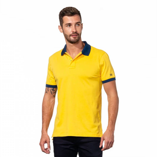 Double Sided Grid Print Collar Polo