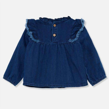 Girl's Herringbone Denim Blouse