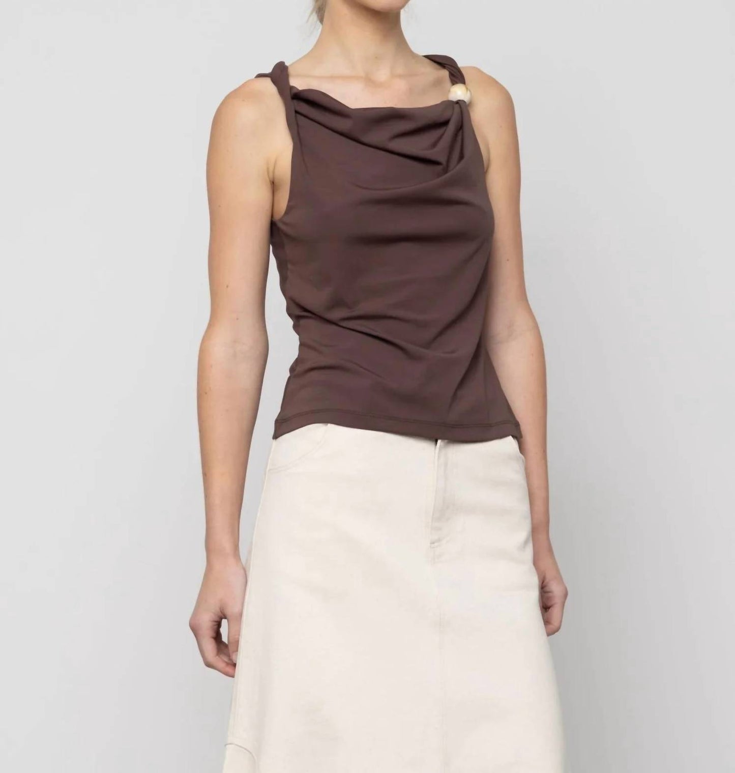 Women's Asymmetric Bead Trim Top