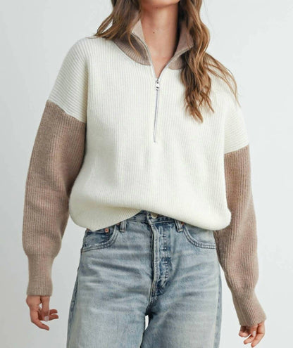 Color Block Half Zip Jacket