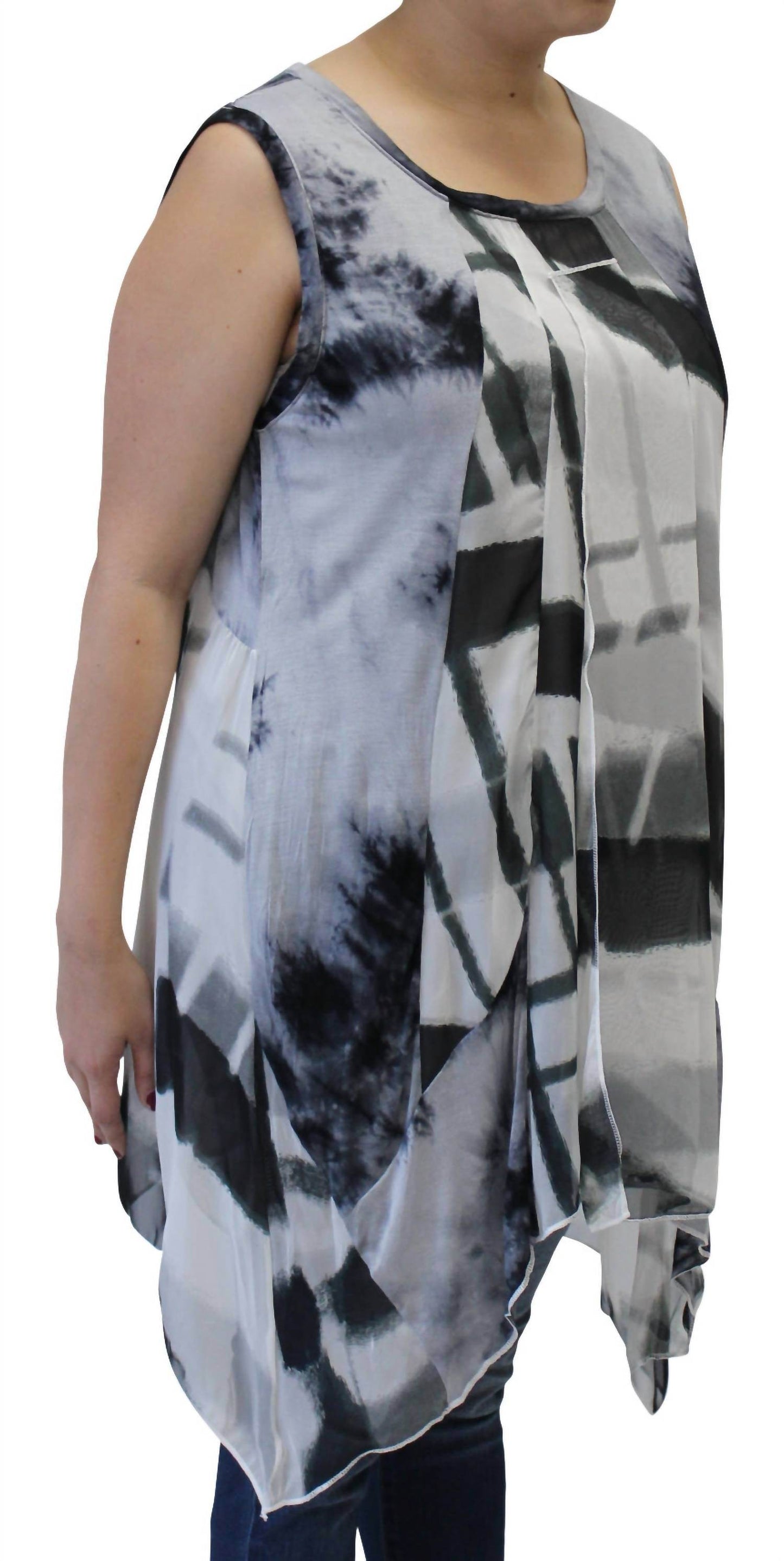 LV Collection - Abstract Sleeveless Patchwork Top - Rack Hunt -