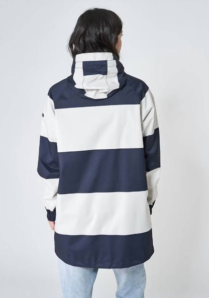 Unlined Striped Raincoat