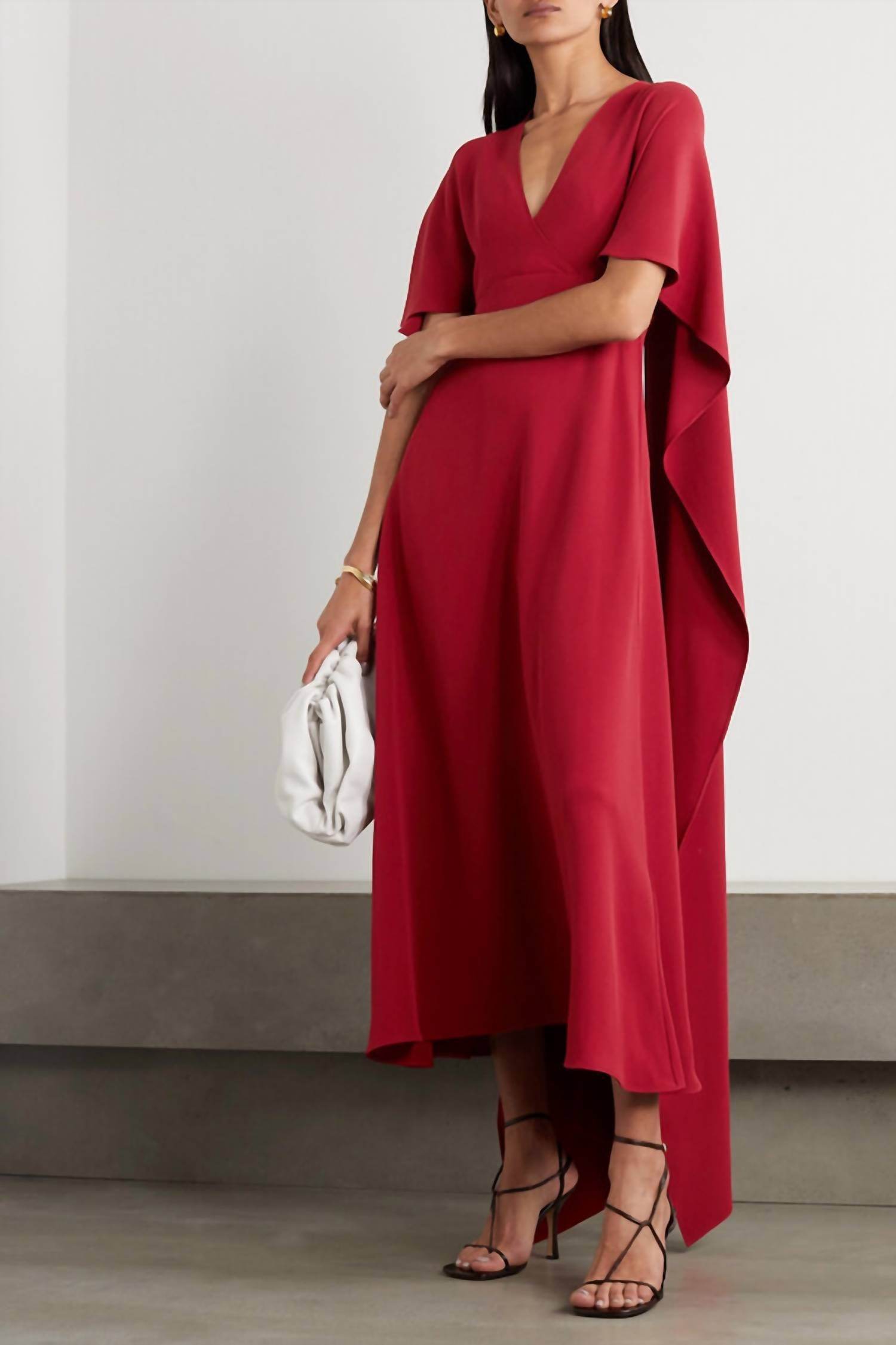 Valentino - Cape Effect Lace Trimmed Dress - Rack Hunt