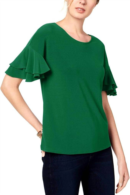Ruffled Crewneck Top