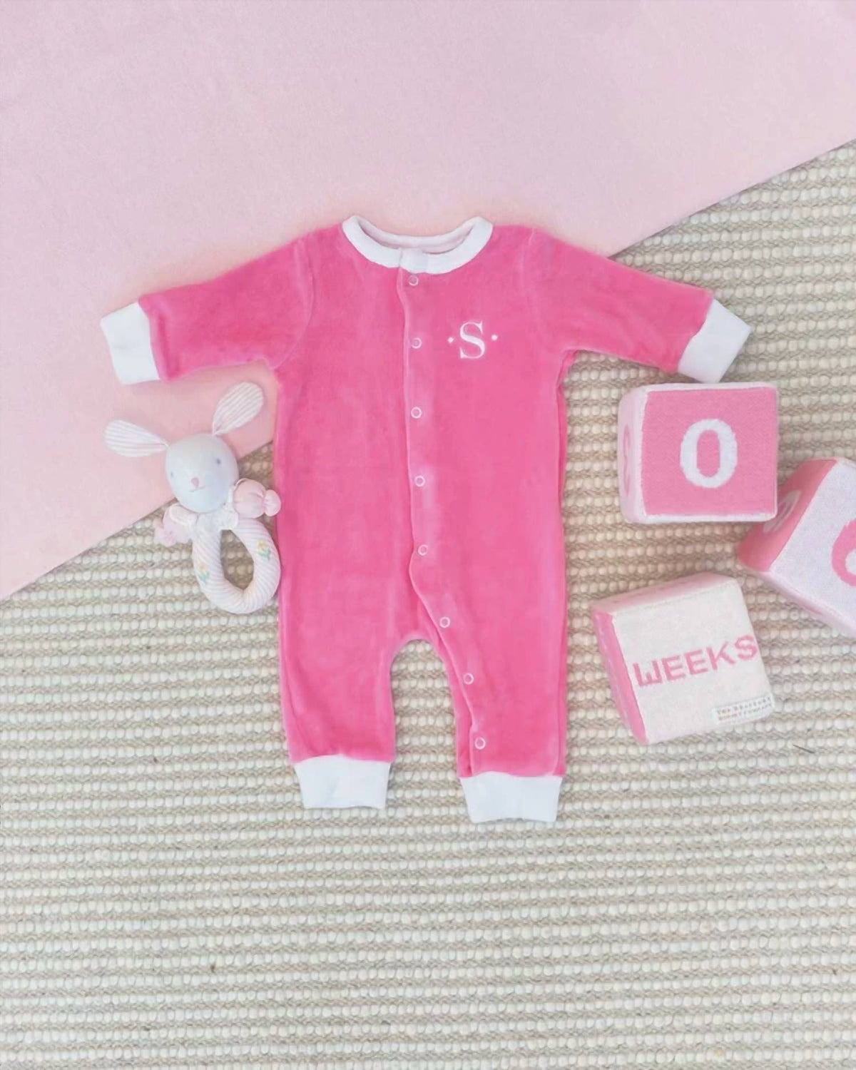 Kids Velour Paxton Playsuit