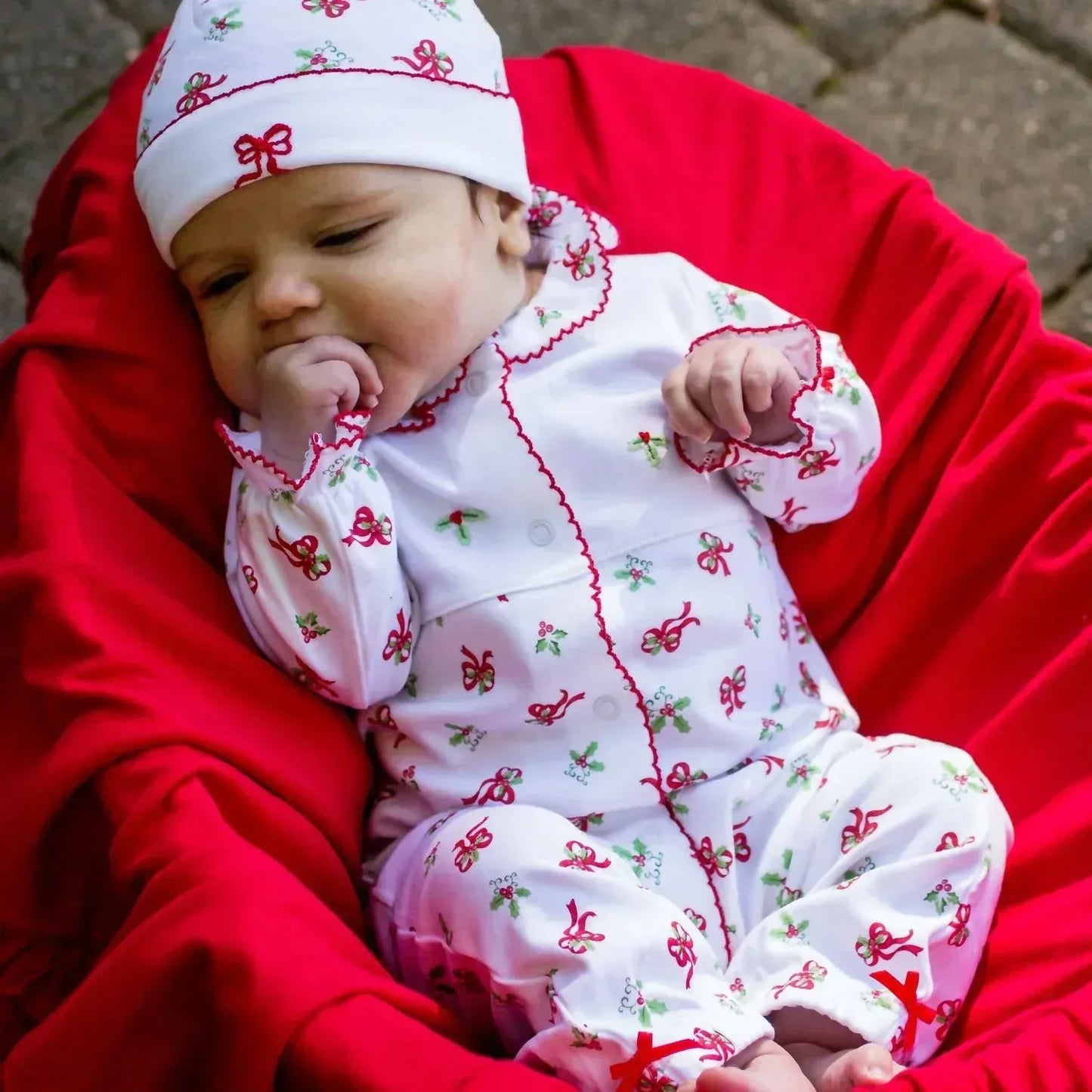 Baby Threads - Baby Girls Holly & Bows Cap - Rack Hunt