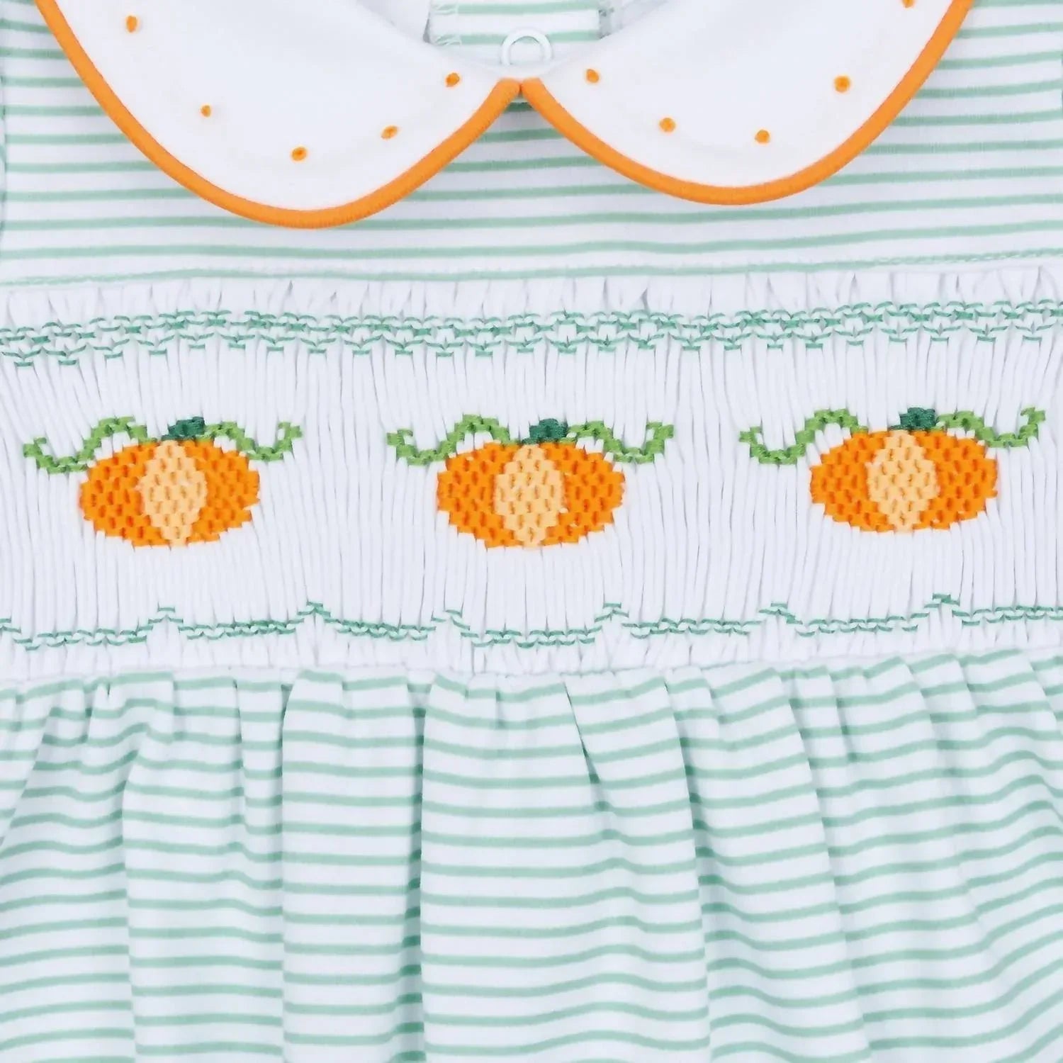 Magnolia Baby - Girl's Lil' Pumpkin Classics Smocked Short Sleeve Bubble - Rack Hunt