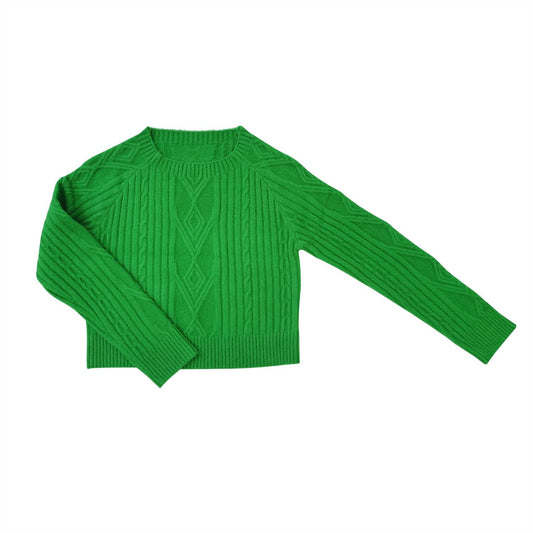 Girl's Braided Knit Sweater