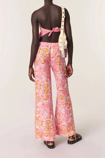 Patterned Linen Trousers