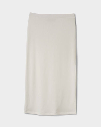 Cora Bay Solid Ribbed Midi Skirt