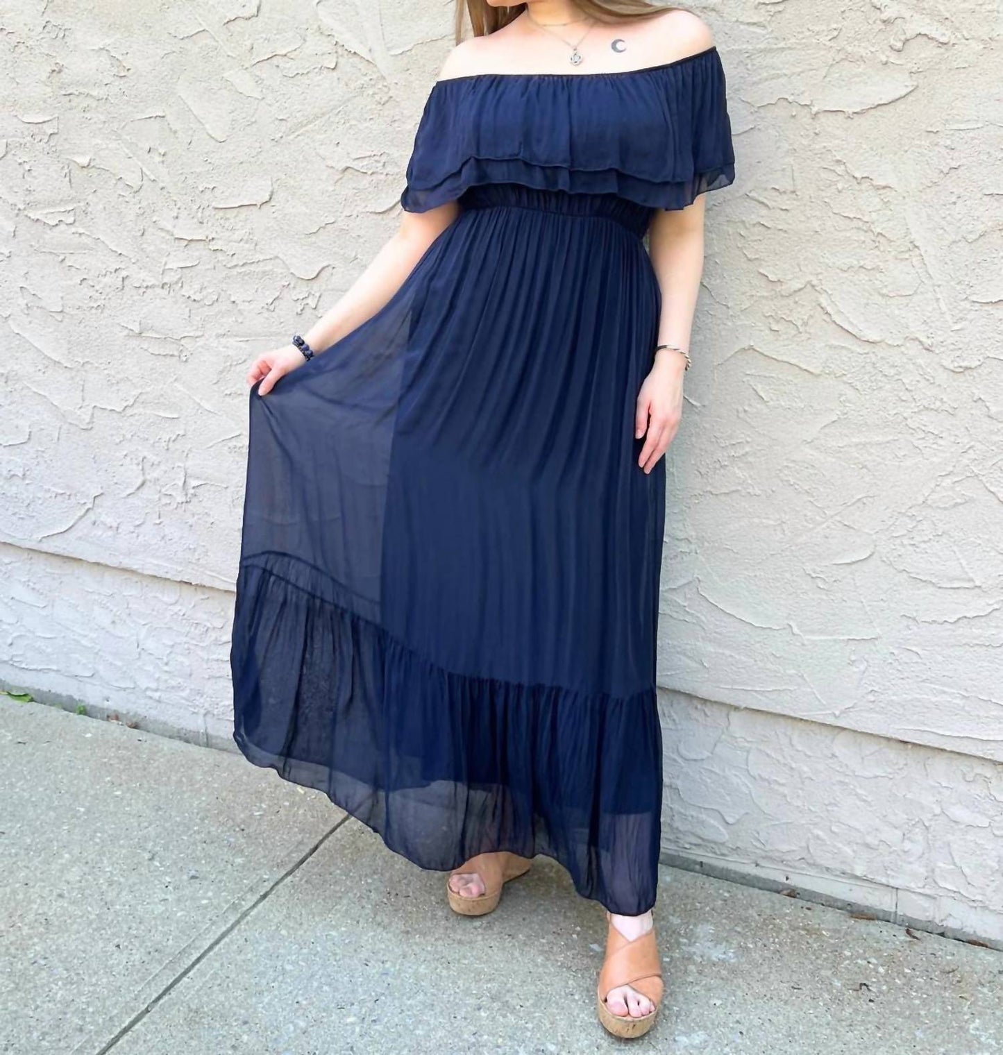 Peasant Maxi Lined Dress