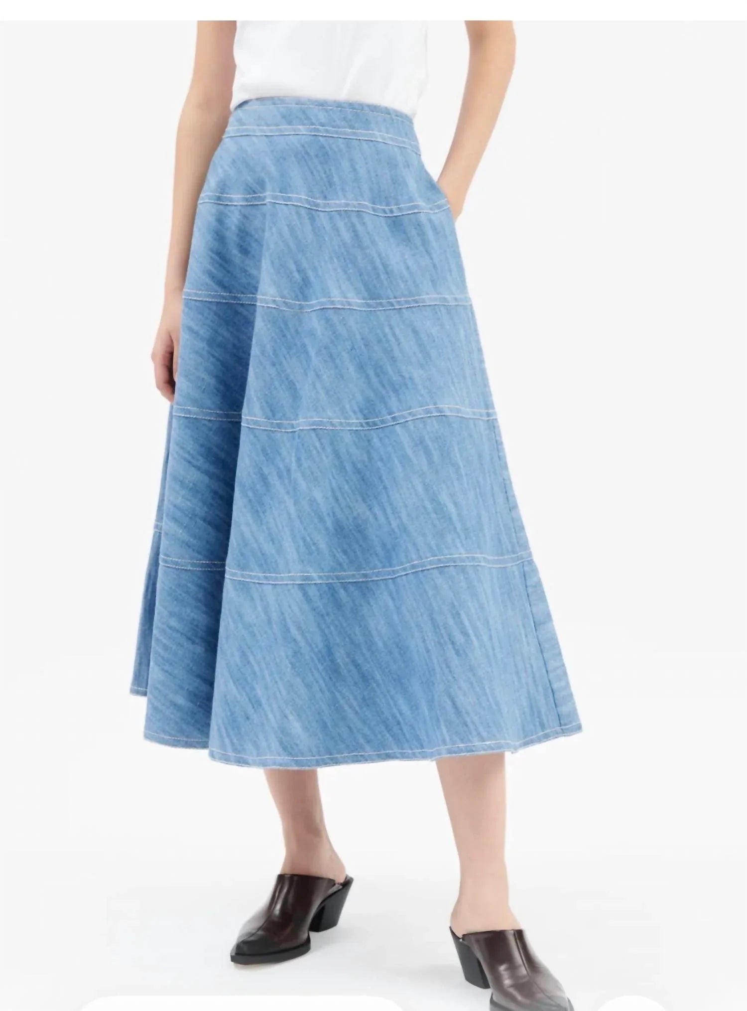 ODEEH - Midi Denim Skirt - Rack Hunt