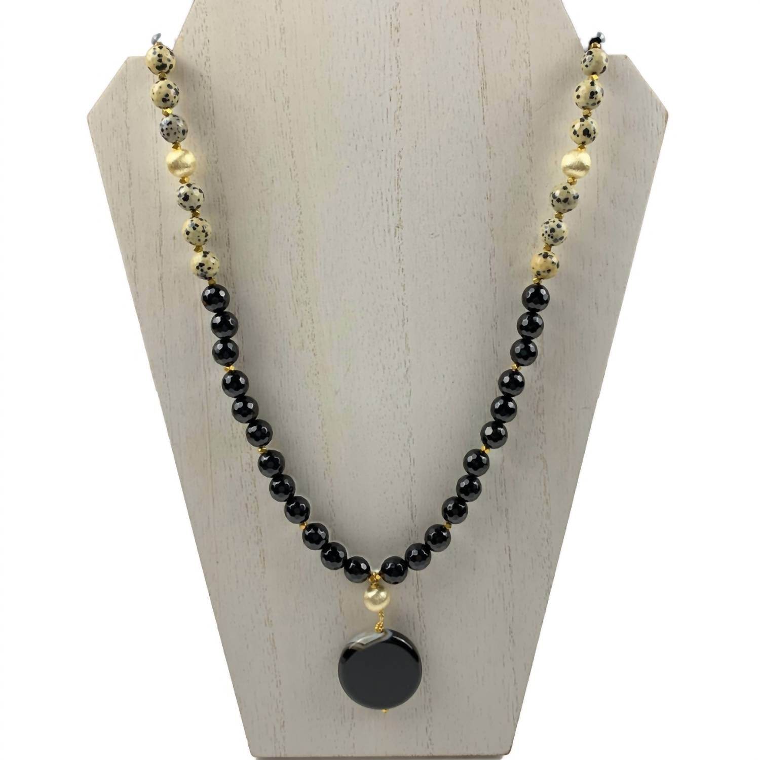 Ali & Bird Jewelry - Onyx Dalmation Stone Necklace - Rack Hunt -