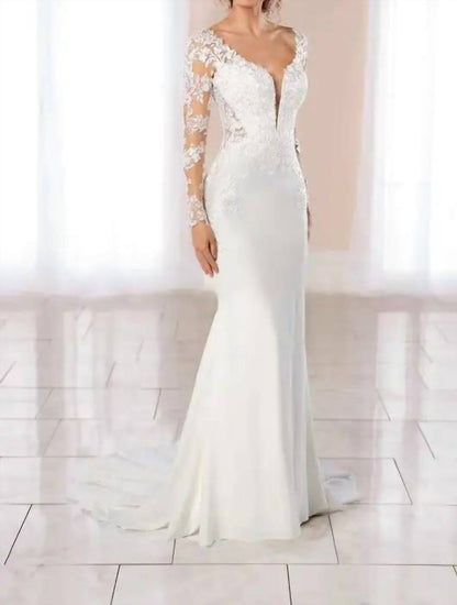 Lace And Crepe Wedding Gown