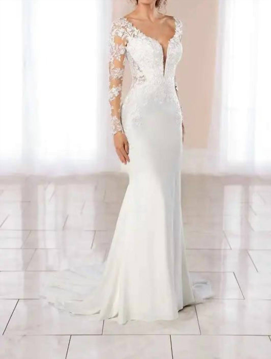 Lace And Crepe Wedding Gown