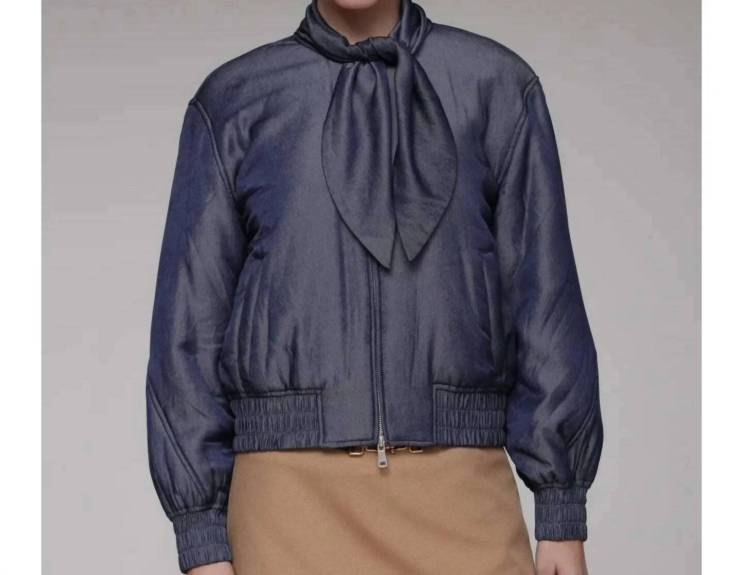 Scarf Tie Chambray Jacket