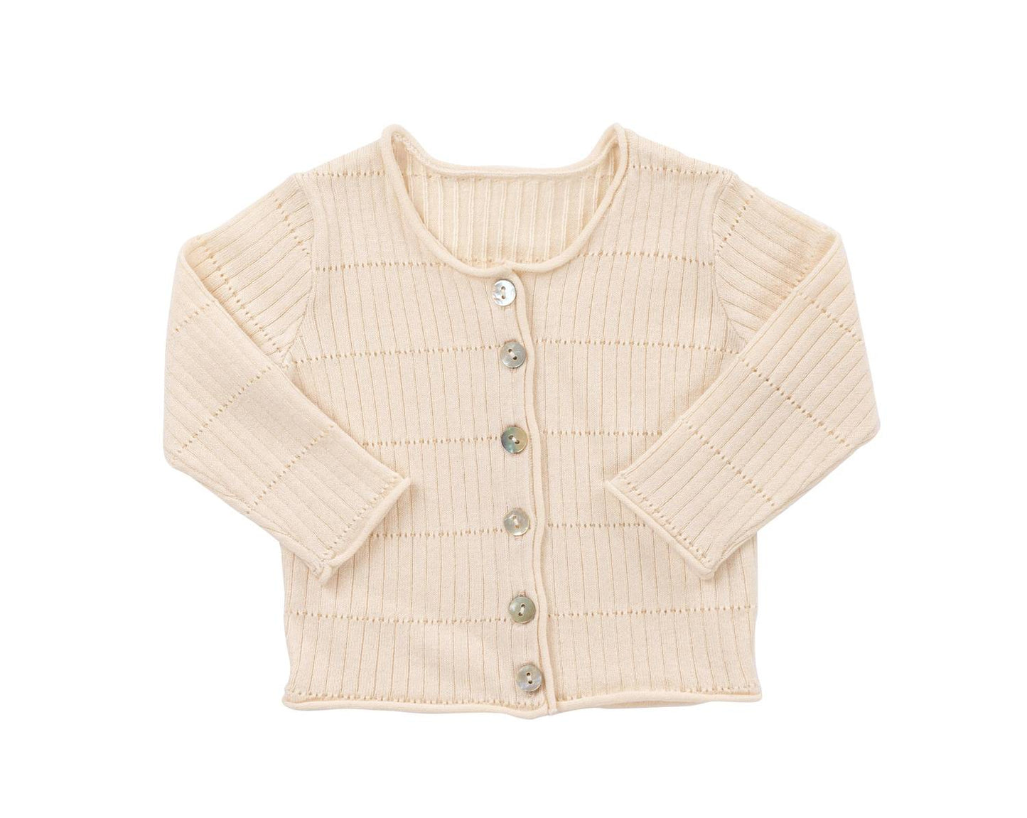 Girls Wide Rib Knit Cardigan