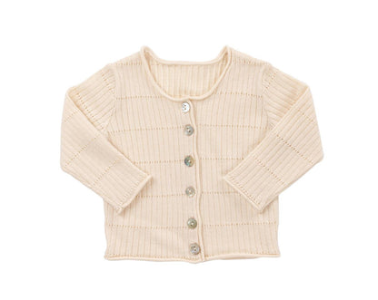Girls Wide Rib Knit Cardigan