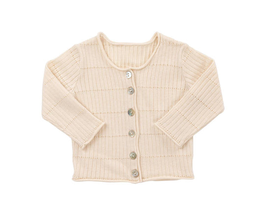 Girls Wide Rib Knit Cardigan